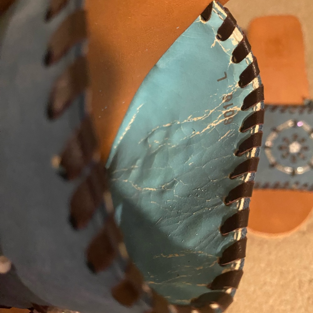 Blue Embellished Mules - Picture 4 of 7